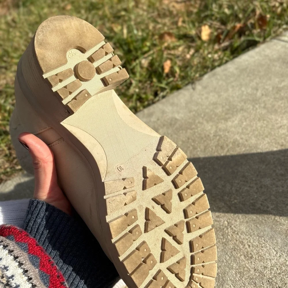 Lug Beige Ankle Boots - Picture 8 of 8